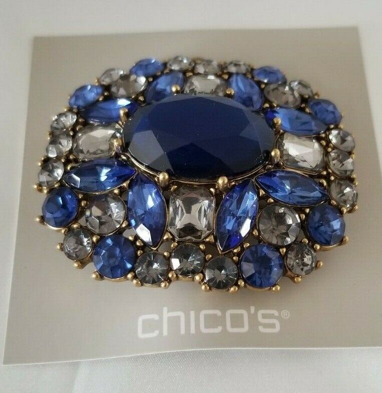 CHICO'S BLUE SIMULATED JEWEL PIN