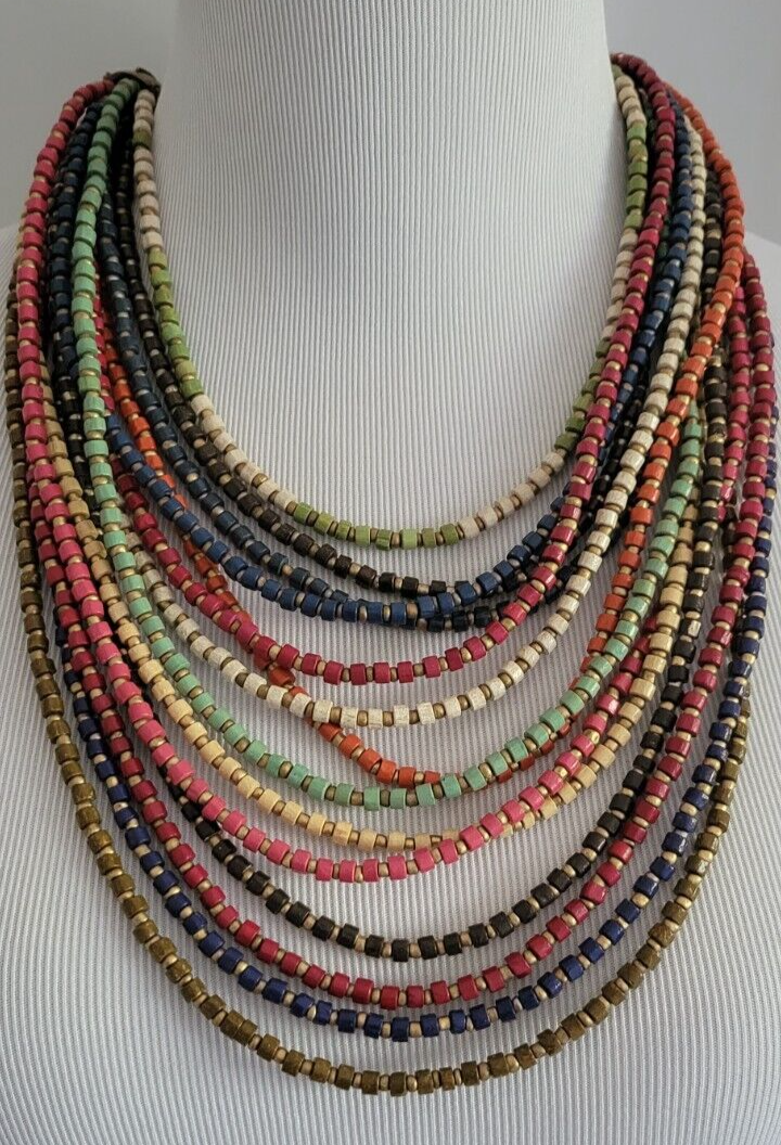 CHICO' S BEADED MULTISTRAND NECKLACE