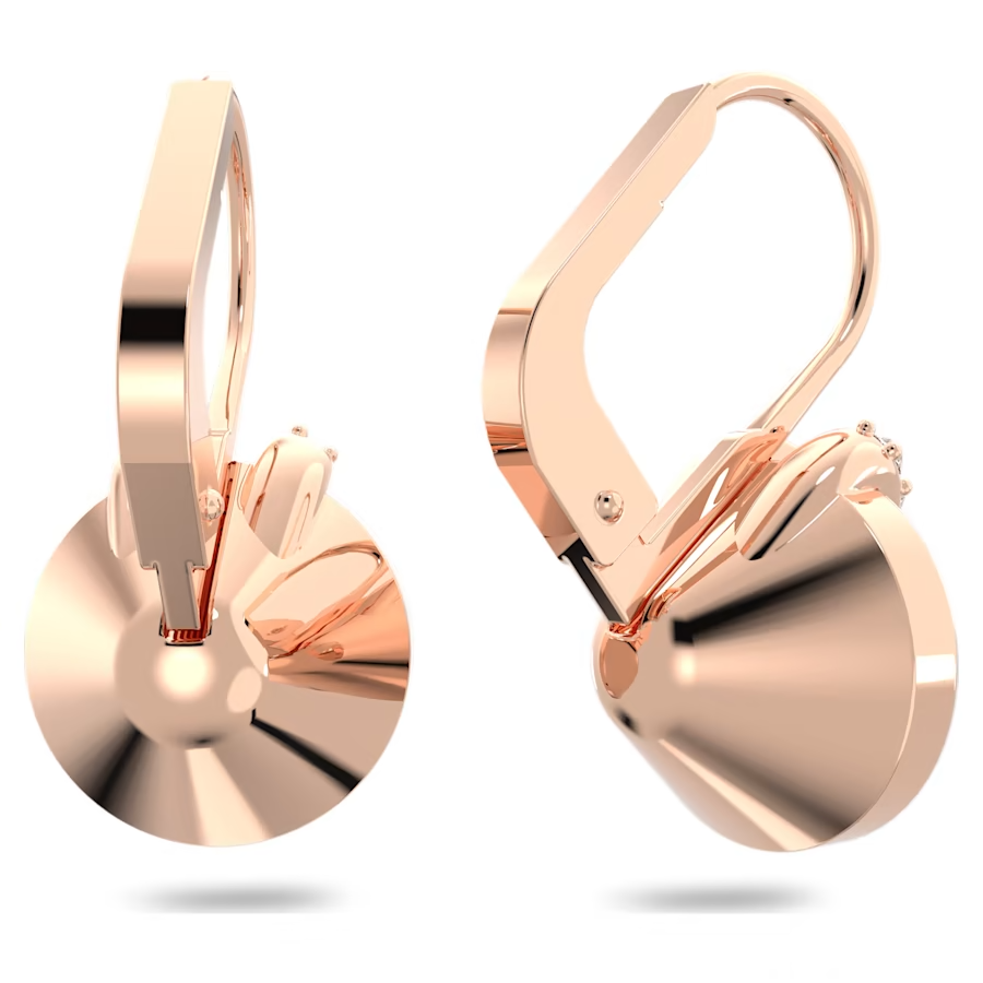 Swarovski Bella V drop earrings Round cut, Pink, Rose gold-tone plated