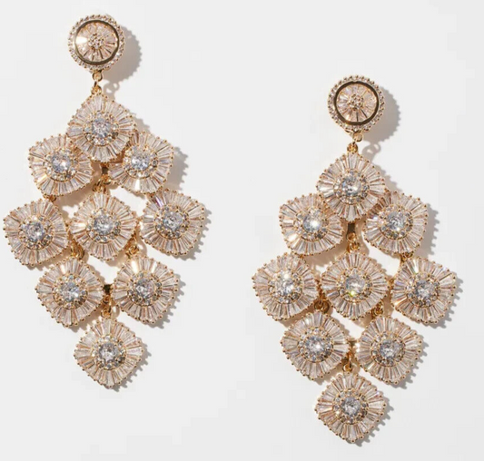 CHICO'S CHANDELIER CLIP-ON DUSTER EARRINGS