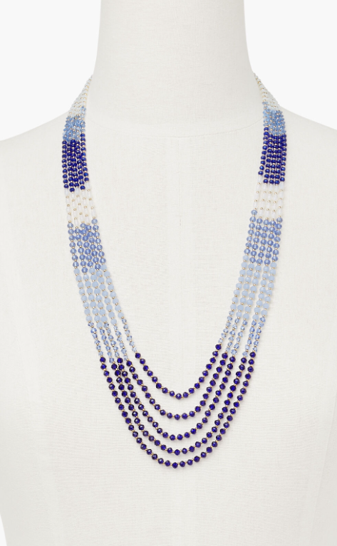 TALBOTS LAYERED BEADS STATEMENT NECKLACE