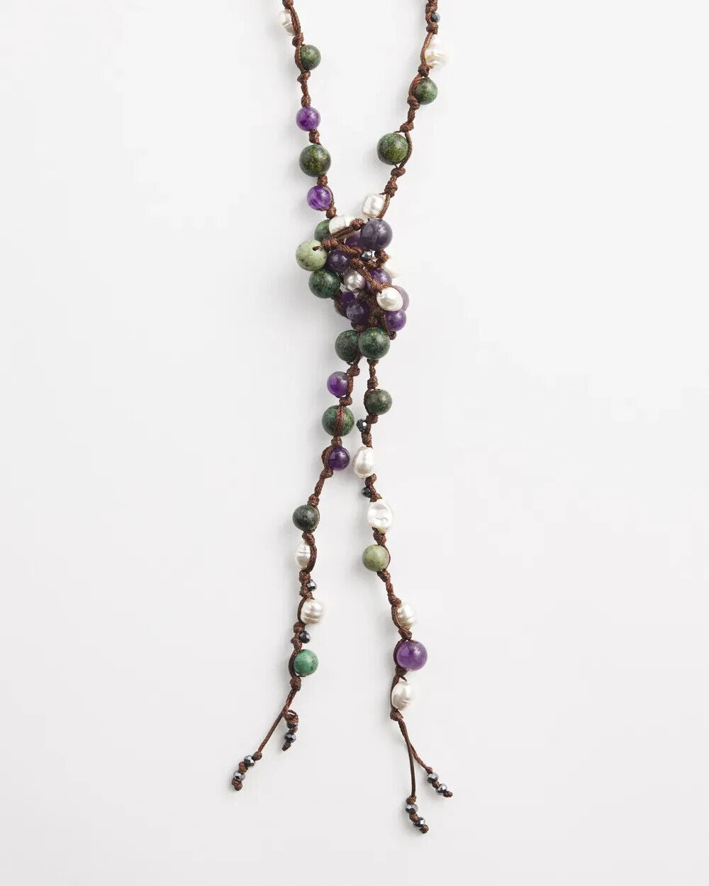 CHICO'S BEADED LARIAT NECKLACE