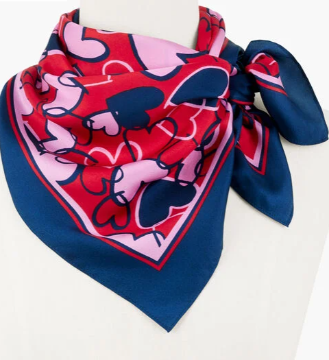 TALBOTS ENTWINED HEART SQUARE SCARF