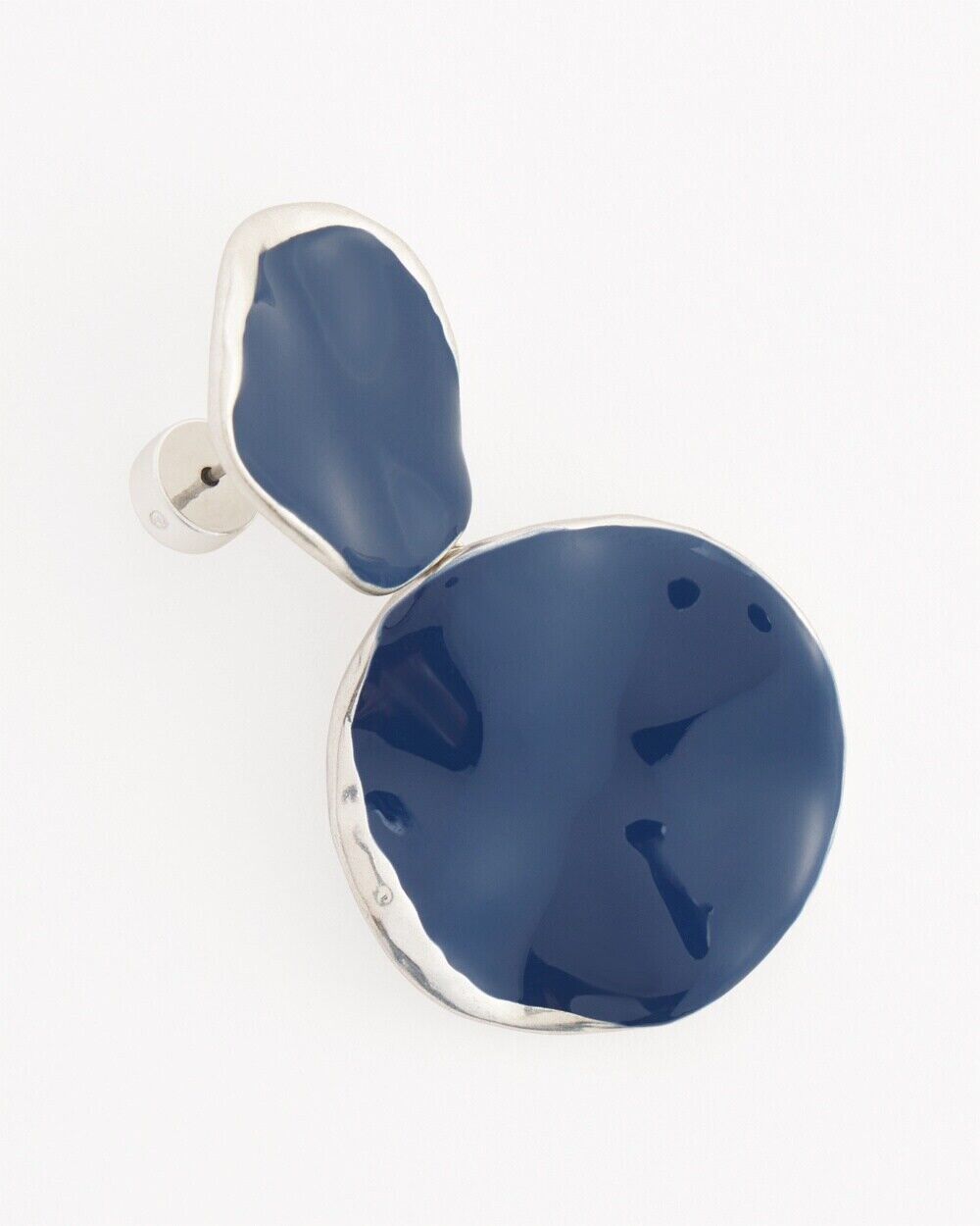CHICO'S NO DROOP BLUE ROUND DROP EARRINGS