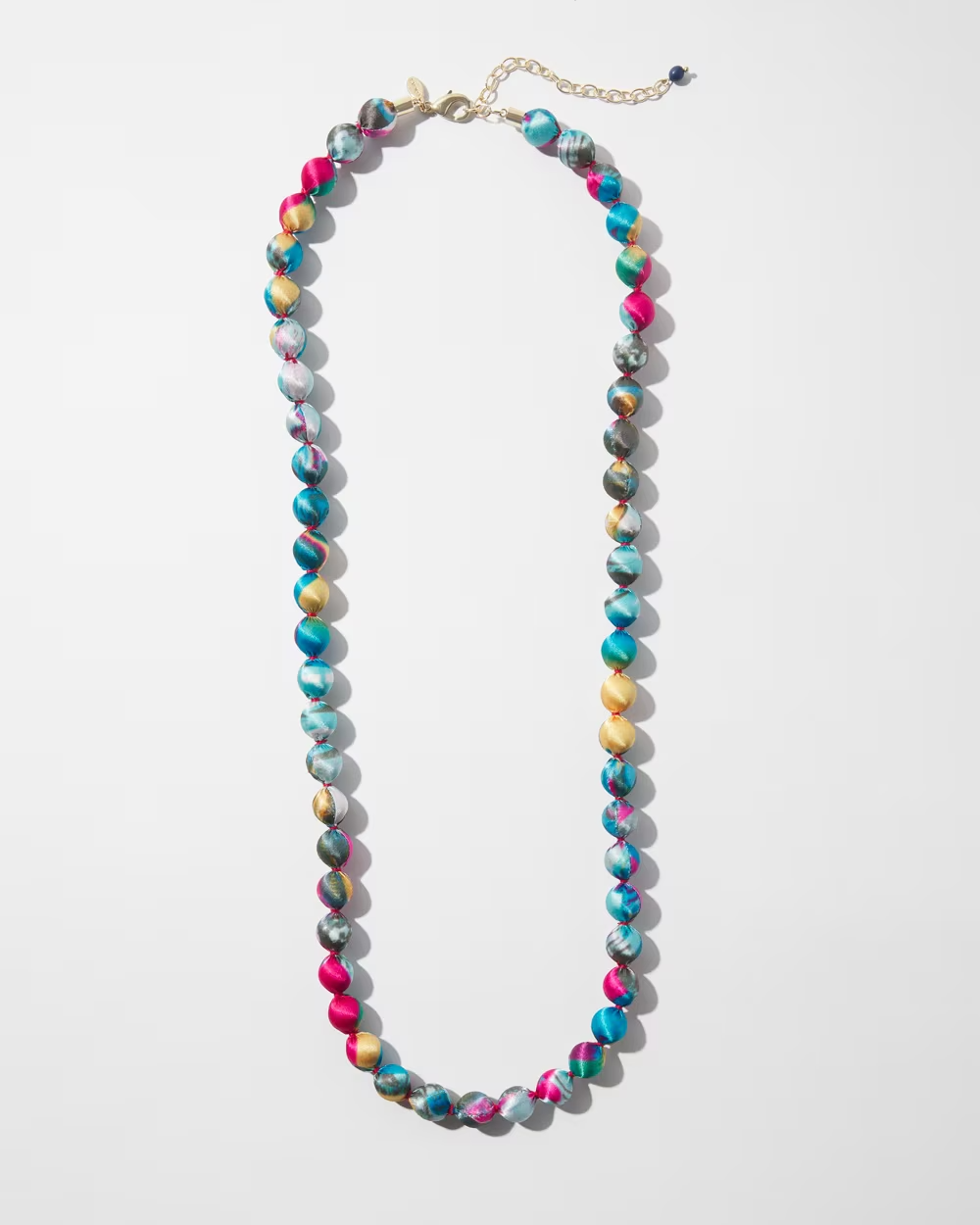 CHICO'S MULTICOLOR PRINTED SINGLESTRAND NECKLACE