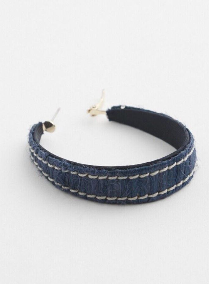 CHICO'S JUTE FRONT to BACK HOOPS EARRINGS