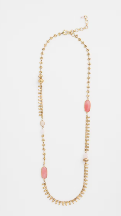 CHICO'S SINGLE STRAND PINK QUARTZ NECKLACE