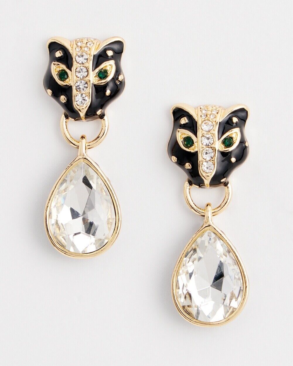 CHICO'S NO DROOP JAGUAR EMBELLISHED DROP EARRINGS