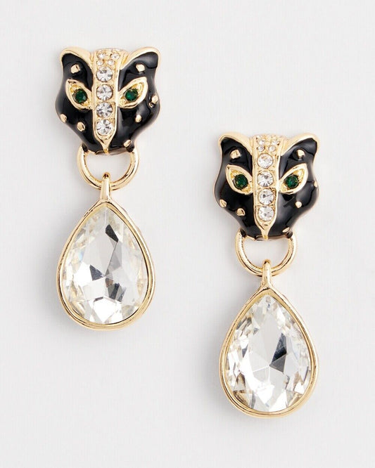 CHICO'S NO DROOP JAGUAR EMBELLISHED DROP EARRINGS
