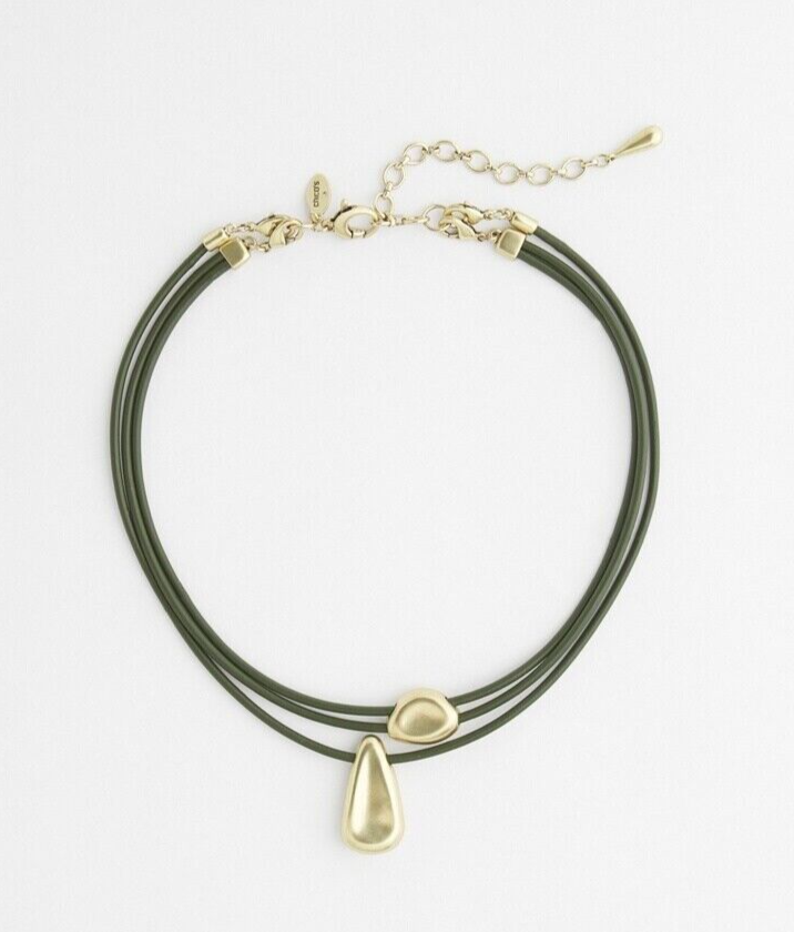 CHICO'S CONVERTIBLE LEATHER PENDANT NECKLACE