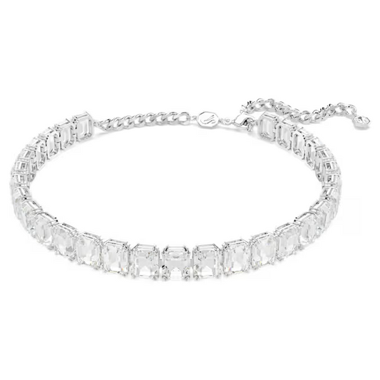 Swarovski Millenia choker Octagon cut, White, Rhodium plated