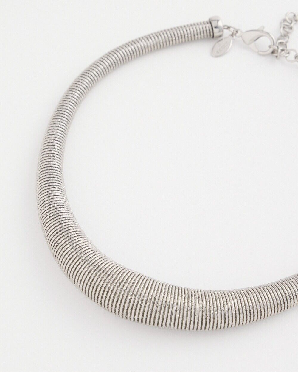 CHICO'S SILVER COIL STATEMENT NECKLACE