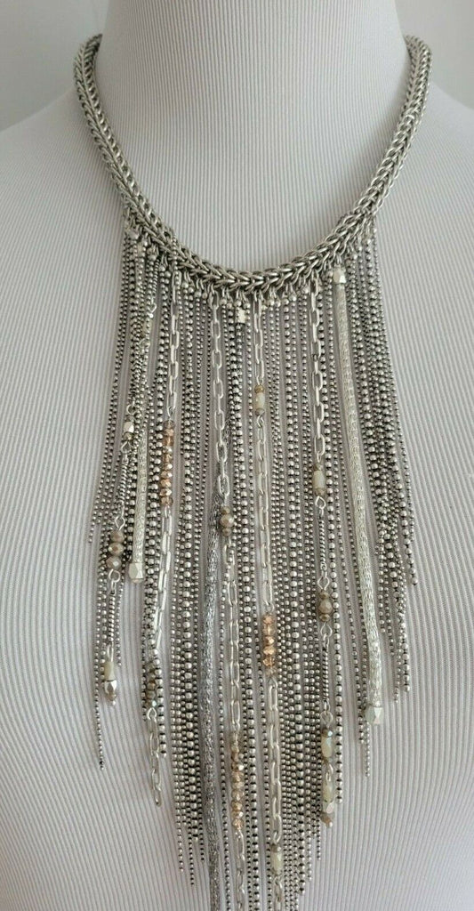 CHICO'S SILVERTONE BIB NECKLACE