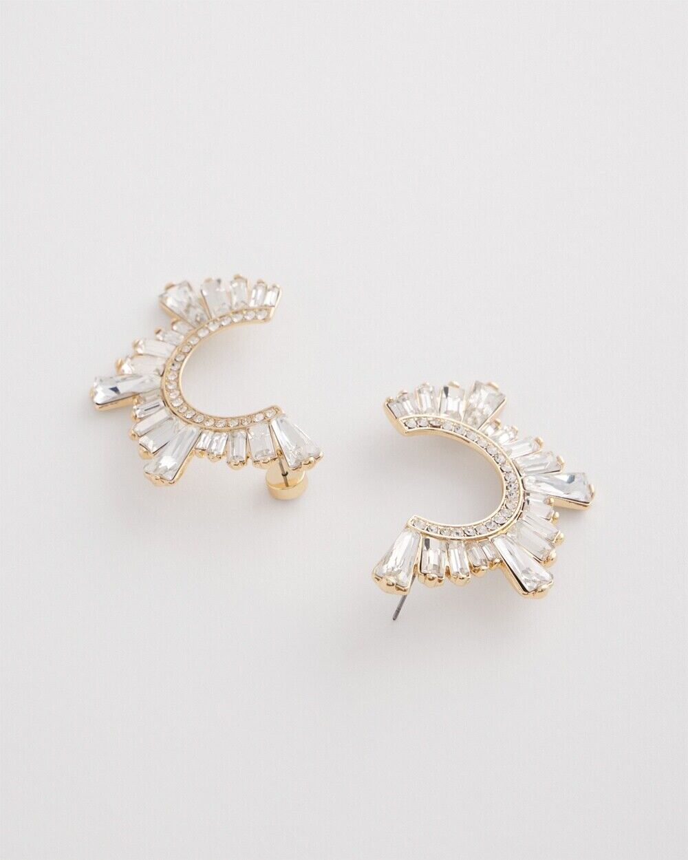 CHICO'S NO DROOP FRONT TO BACK EMBELLISHED EARRINGS