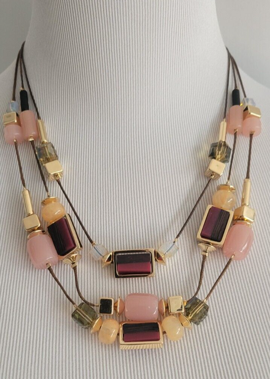 CHICO'S BEADED MULTI STRAND NECKLACE