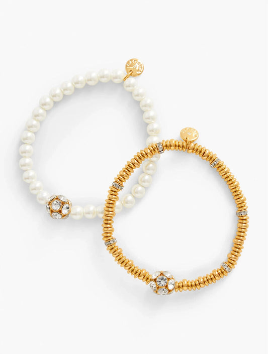 TALBOTS PEARL STRETCH BRACELET SET