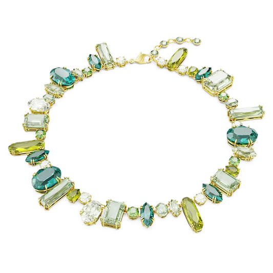Swarovski Crystal Gema Necklace, Mixed Cuts, Green, Gold-Tone Plated 5657388