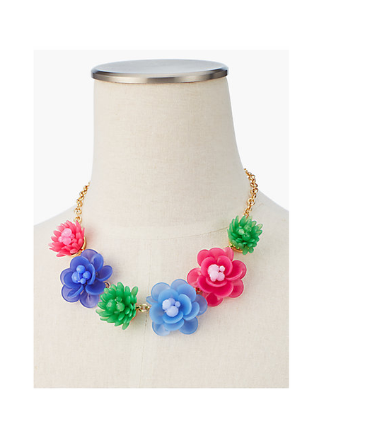 TALBOTS Mixed Media Flower Necklace