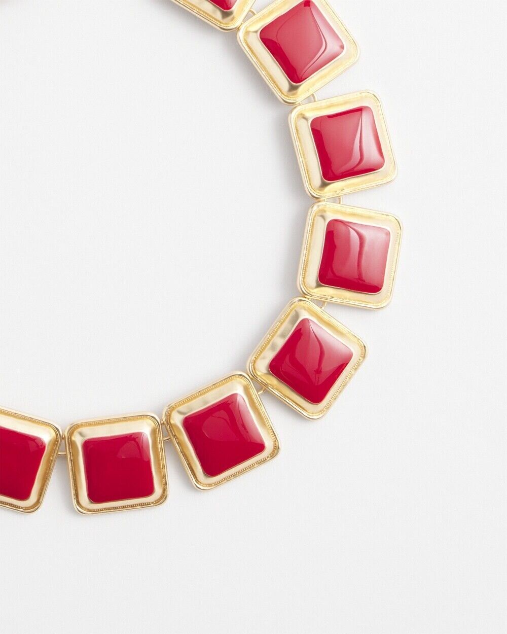 CHICO'S RED PENDANT STATEMENT NECKLACE
