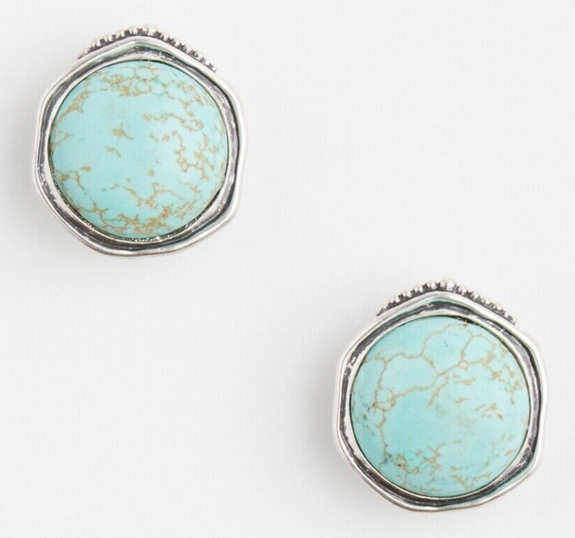 CHICO'S NO DROOP TURQUOISE HOWLITE EARRINGS
