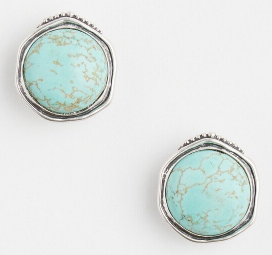 CHICO'S NO DROOP TURQUOISE HOWLITE EARRINGS