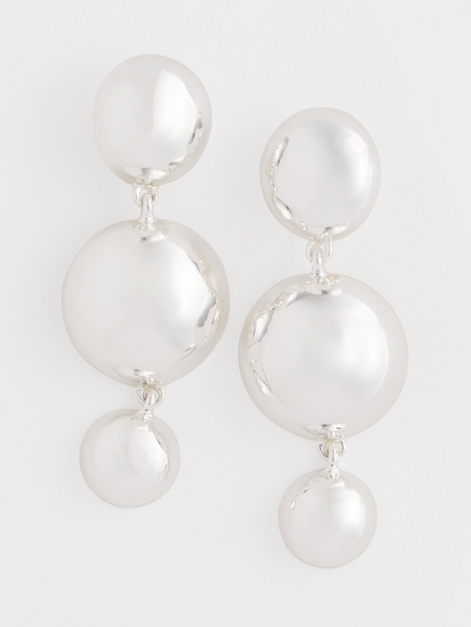 CHICO'S SILVER DROP CLIP-ON EARRINGS