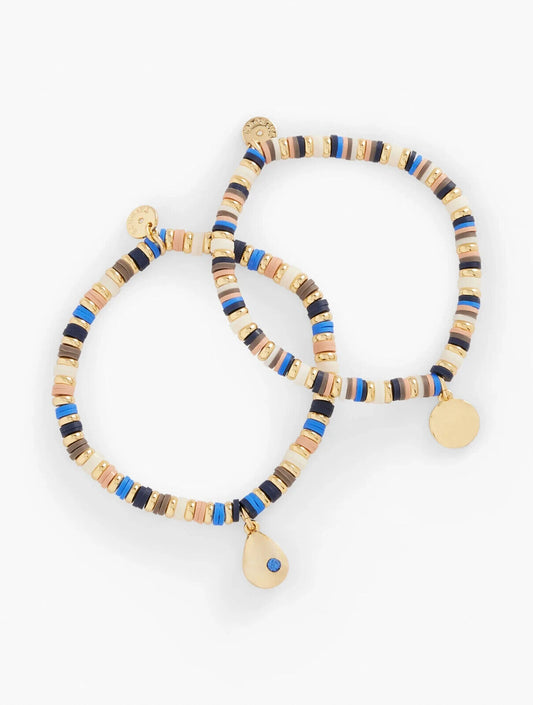 TALBOTS MULTI BEADED STRETCH BRACELET SET