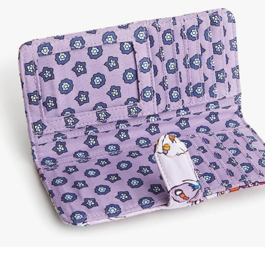 Vera Bradley Women's Cotton Tab Wallet, Wing in Flight