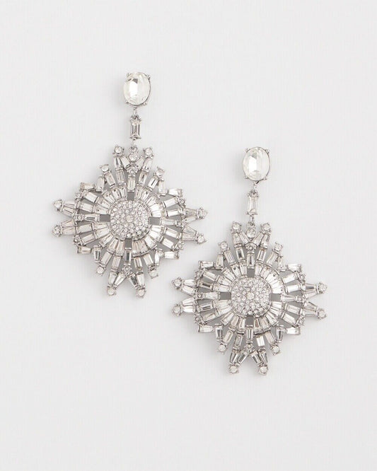 CHICO'S NO DROOP SNOWFLAKE DROP EARRINGS