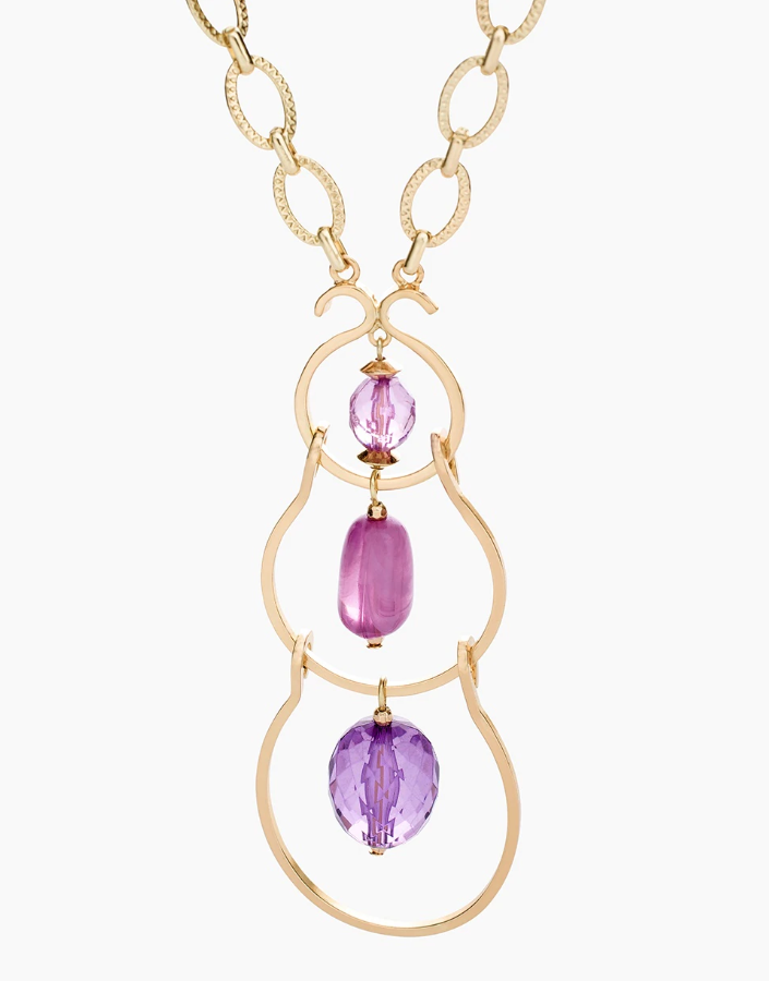 CHICO'S SHORT PURPLE PENDANT NECKLACE