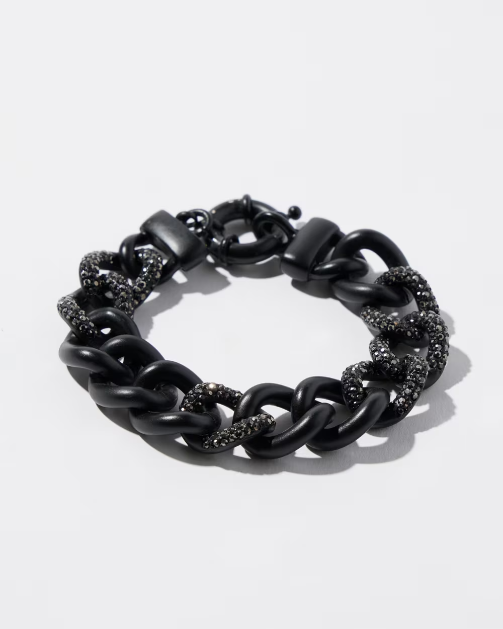 CHICO'S BLACK MATTE LINK BRACELET