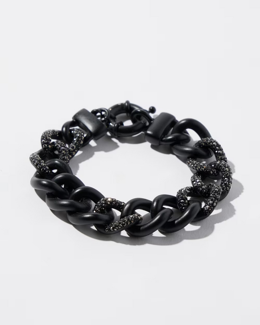 CHICO'S BLACK MATTE LINK BRACELET