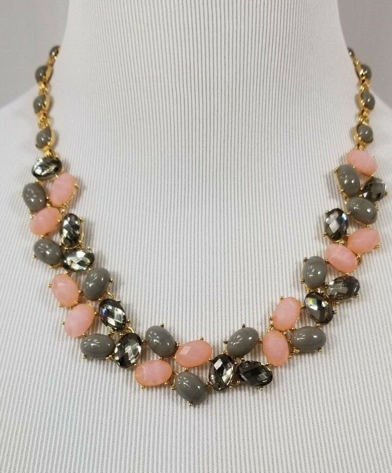 TALBOTS Pink & Neutral Statement Necklace