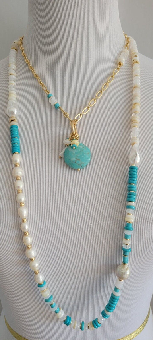 CHICO' S CONVERTIBLE TURQUOISE NECKLACE
