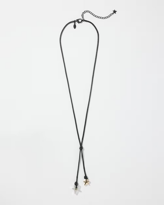 CHICO'S LEATHER STAR PENDANT NECKLACE