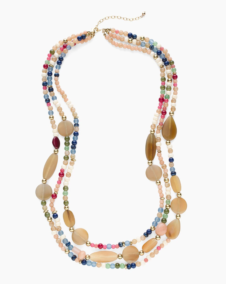 CHICO' S MULTI-COLORED MIXED-BEAD MULTI-STRAND NECKLACE