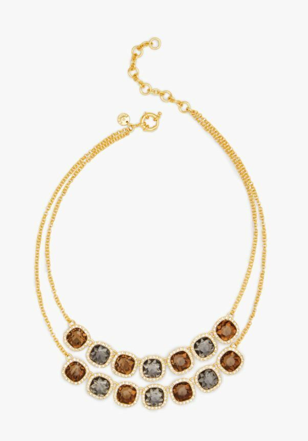 TALBOTS SQUARE STONES DOUBLE STRAND NECKLACE