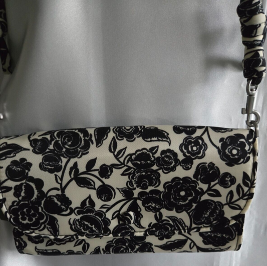 Vera Bradley Crossbody, Bubbly Flowers Black in Nylon twill