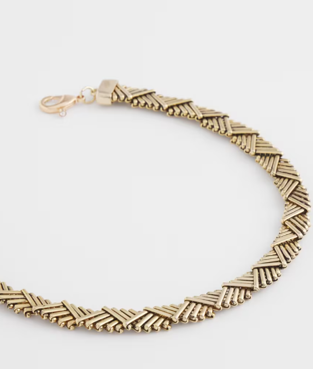 CHICO'S GOLD-TONE BRASS COLLAR NECKLACE