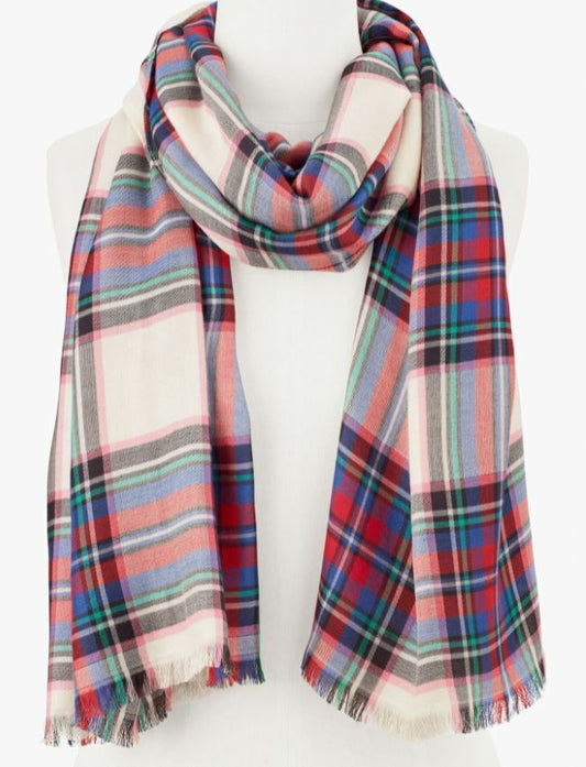 TALBOTS FESTIVE PLAID OBLONG SCARF