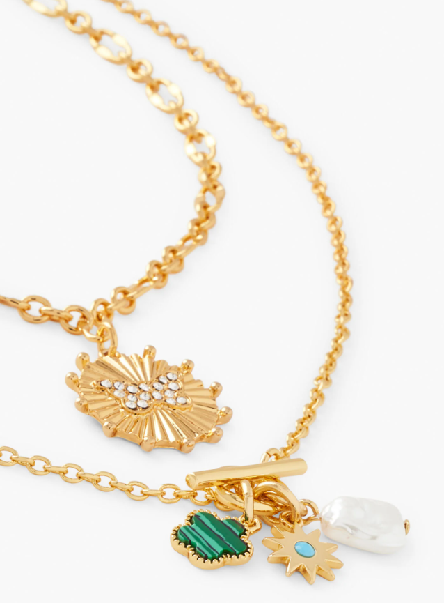TALBOTS SPRING CHARMS LAYERED NECKLACE
