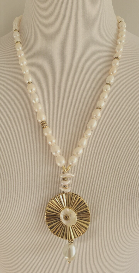 CHICO'S FRESH WATER PEARL PENDANT NECKLACE