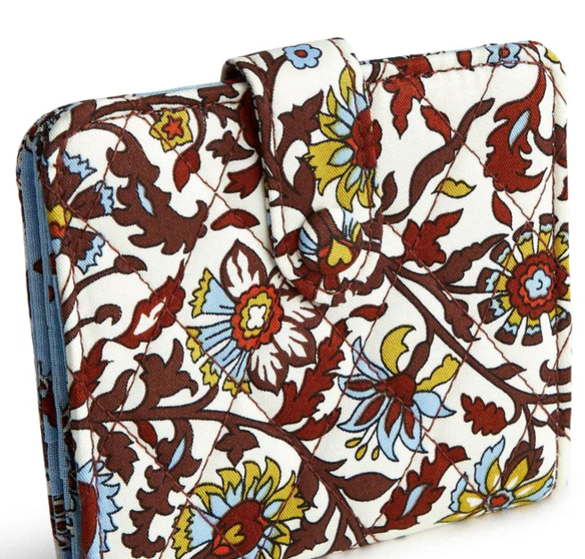 Vera Bradley Small Tab Wallet , Marrakesh Vines Cream