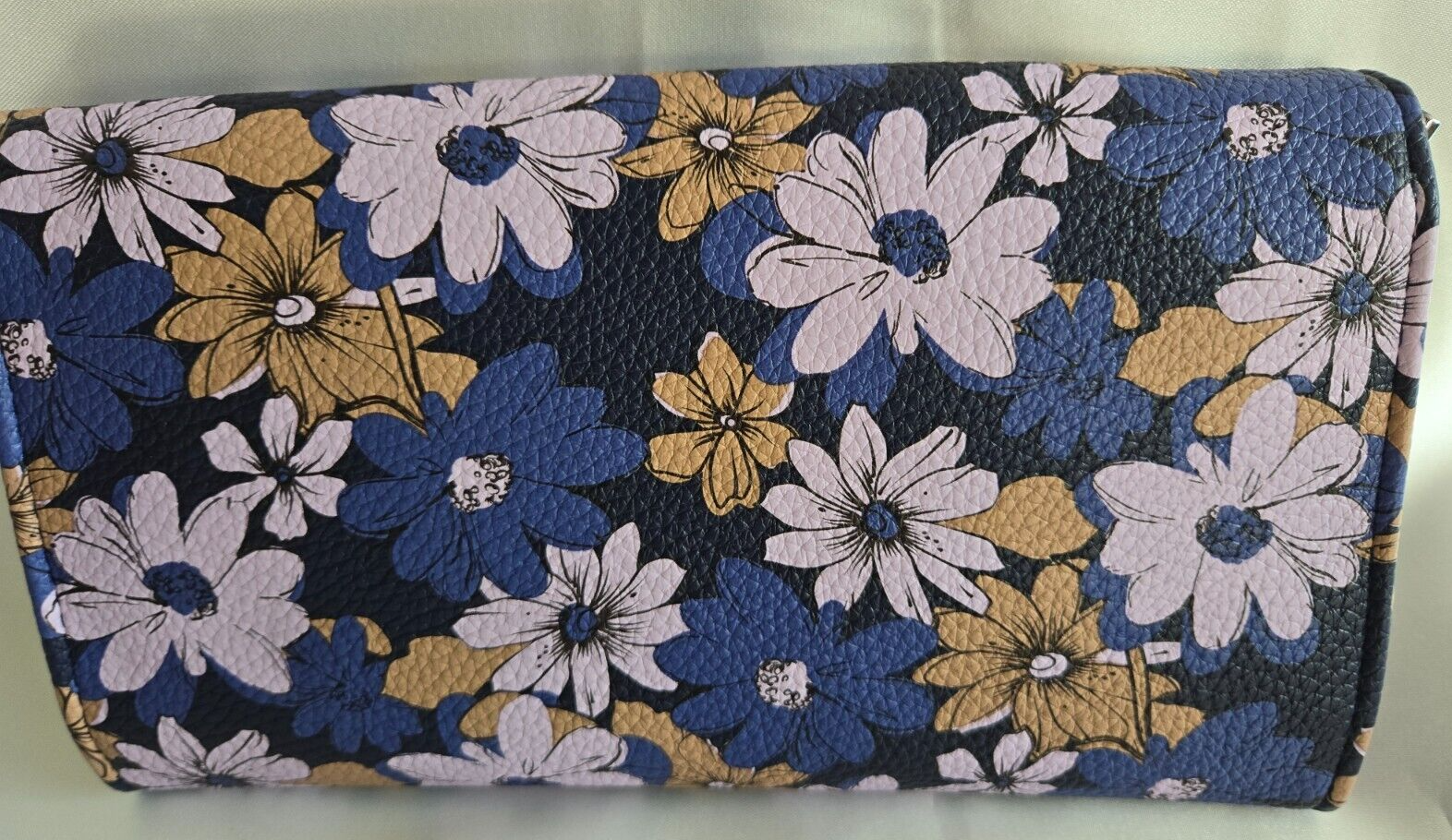 Vera Bradley Women's Faux Leather Wallet Crossbody, Trellis Floral