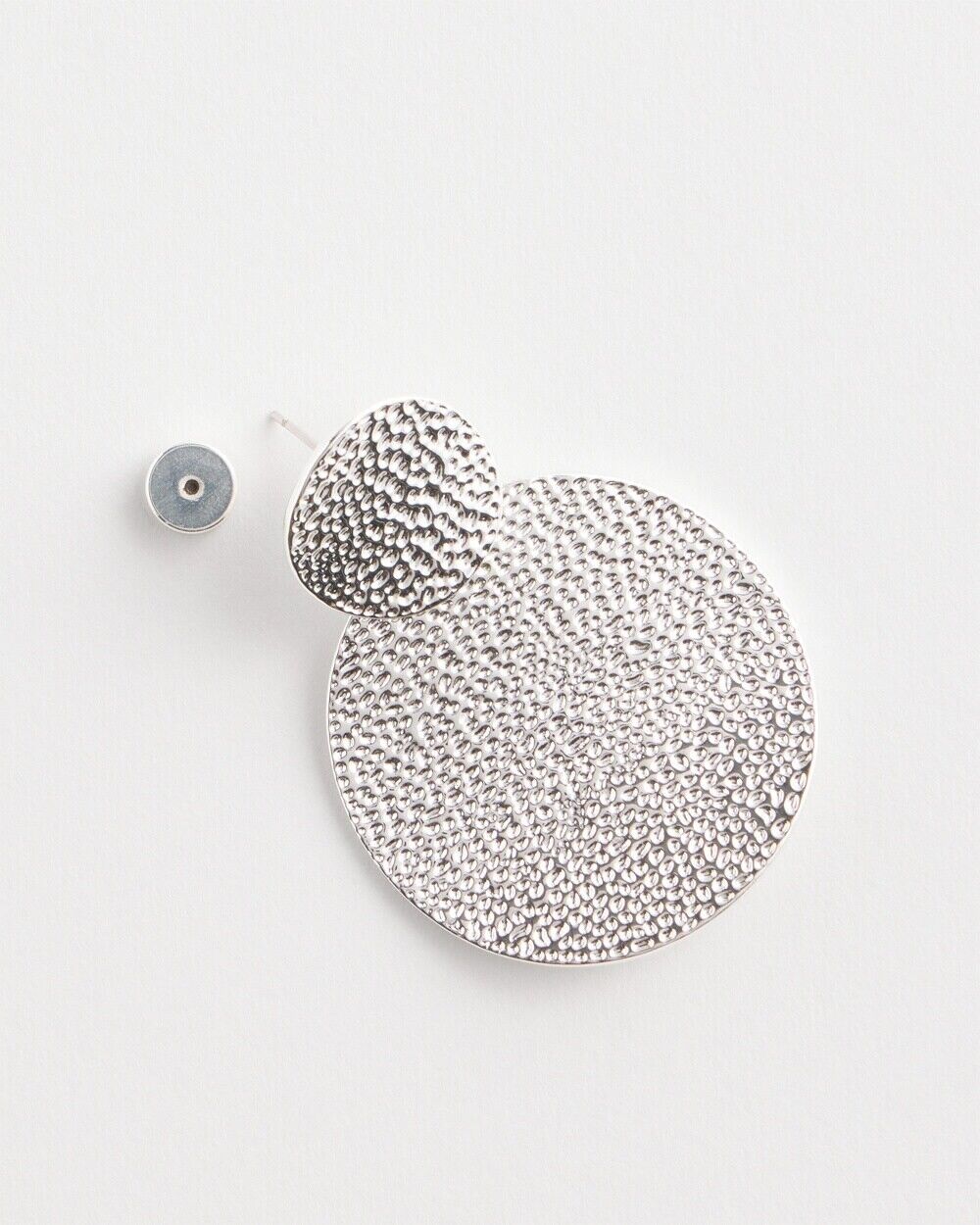 CHICO'S NO DROOP SILVER TONE TEXTURE EARRINGS