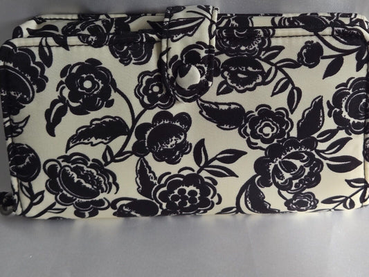Vera Bradley Phone Wristlet, Bubbly Flowers Black in Nylon Twill