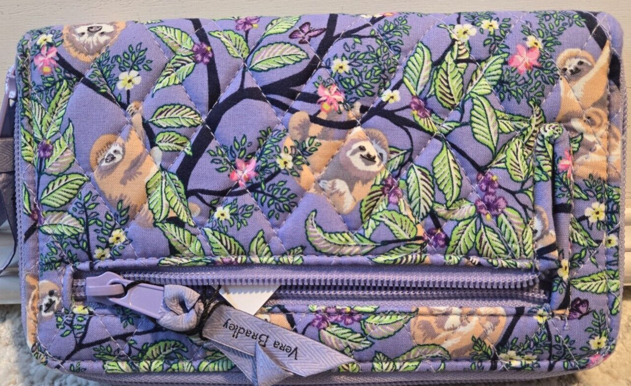 Vera Bradley RFID Turnlock Wallet, Hanging Around Purple