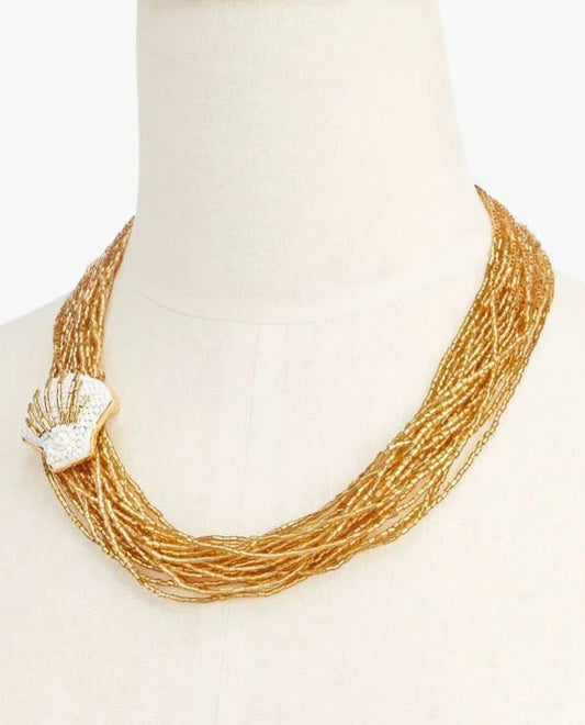 TALBOTS BEADED SHELL TORSADE NECKLACE