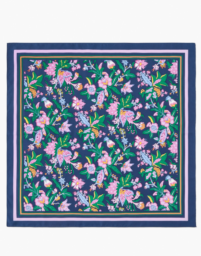TALBOTS FLOURISHING VINES SILK SQUARE SCARF