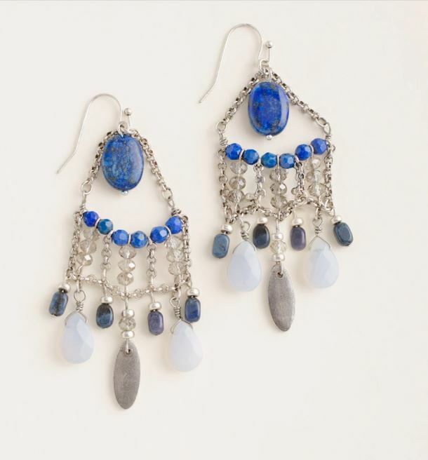 CHICO'S BLUE CHANDELIER EARRINGS